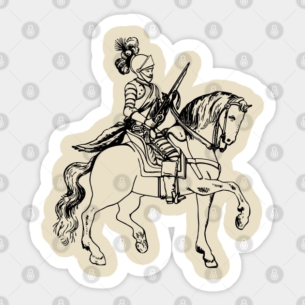 Men on a horse Sticker by Diusse